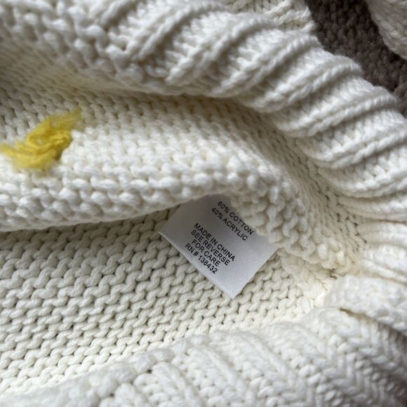 ModCloth Sweater Women M Pom Confetti Blowing Bubble Chunky Ivory Blogger Fave - Picture 3 of 6